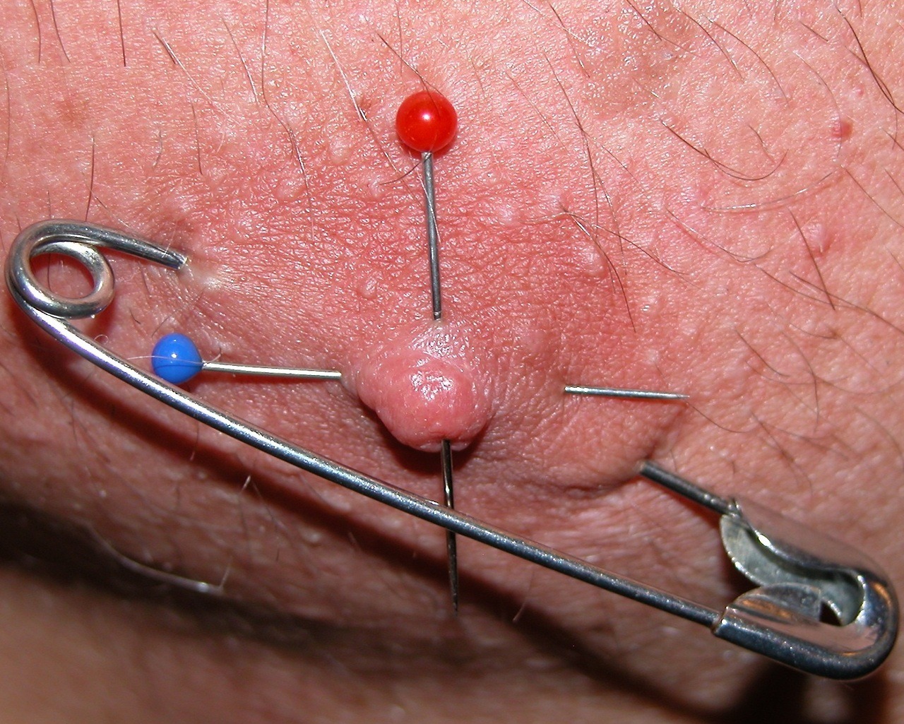 my nipple pinned