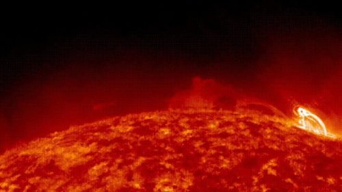 Solar Prominence Eruption timelapse captured by NASA in 2011 [720x404]