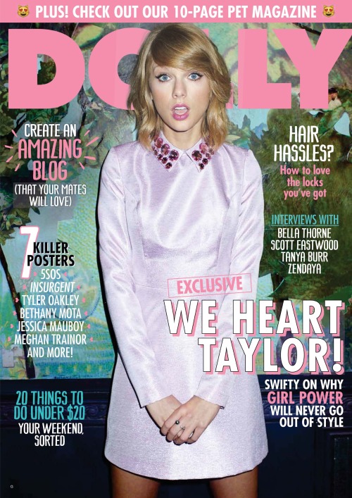 tayswiftdotcom: Taylor on the cover of Dolly Magazine (x)