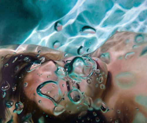 saturnarty:Paintings from the “Aqua” series by Reisha Perlmutte.