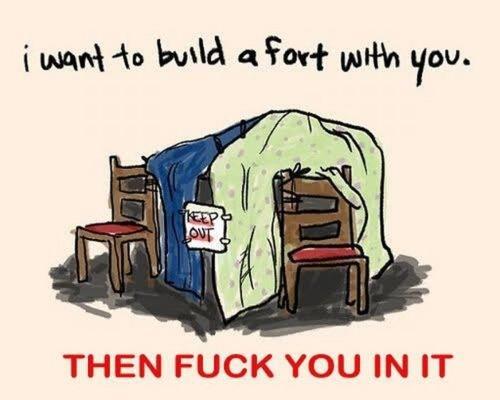Let's build a fort and have sex in it 