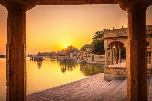 davecurry8: Jaisalmer Lake Sunset