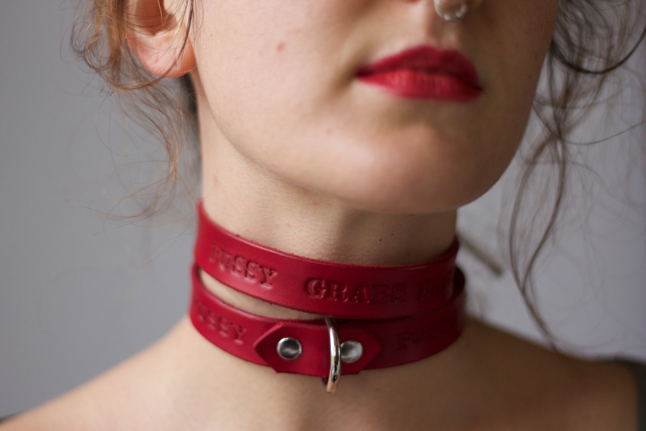 wildwolfleatherwork: PUSSY GRABS BACK &amp; PUSSY POWER Collars by Wild Wolf