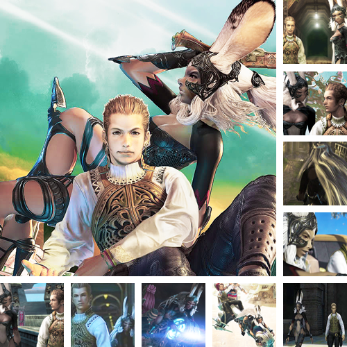    ff meme: [5/7] relationships   »  balthier & fran (final fantasy xii)   I thought this was a Skyrim mod…