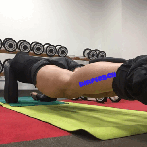 diaperbcn:As I said before… Thanks all of youWork out time at hotel’s lil’ gym, where big boys train