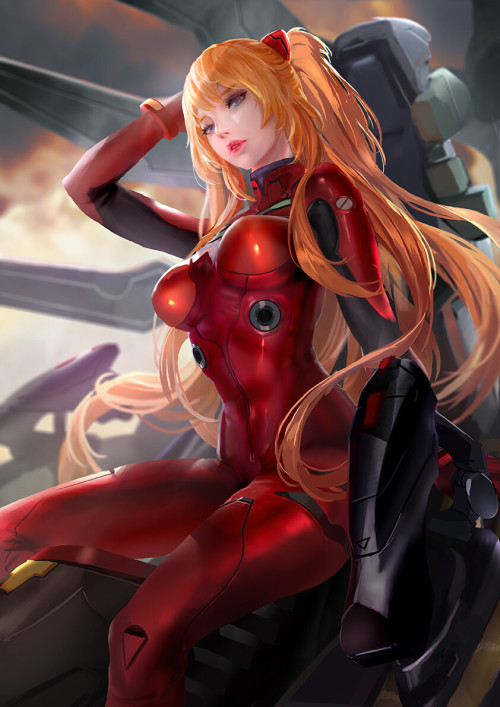 Evangelion-Asuka Fanart  CGlas nil www.artstation.com/artwork/1n5BnK