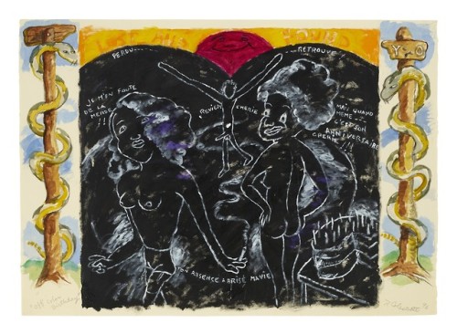 thunderstruck9: Robert Colescott (American, 1925-2009), Off Color Birthday, 1996. Acrylic, watercolo