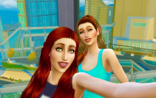Sisters selfies.. enjoying the view from their new apartment.