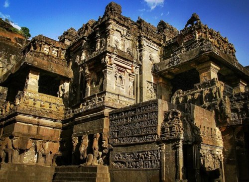 Kailasa Temple in IndiaThis is carved out of a single piece of rock.