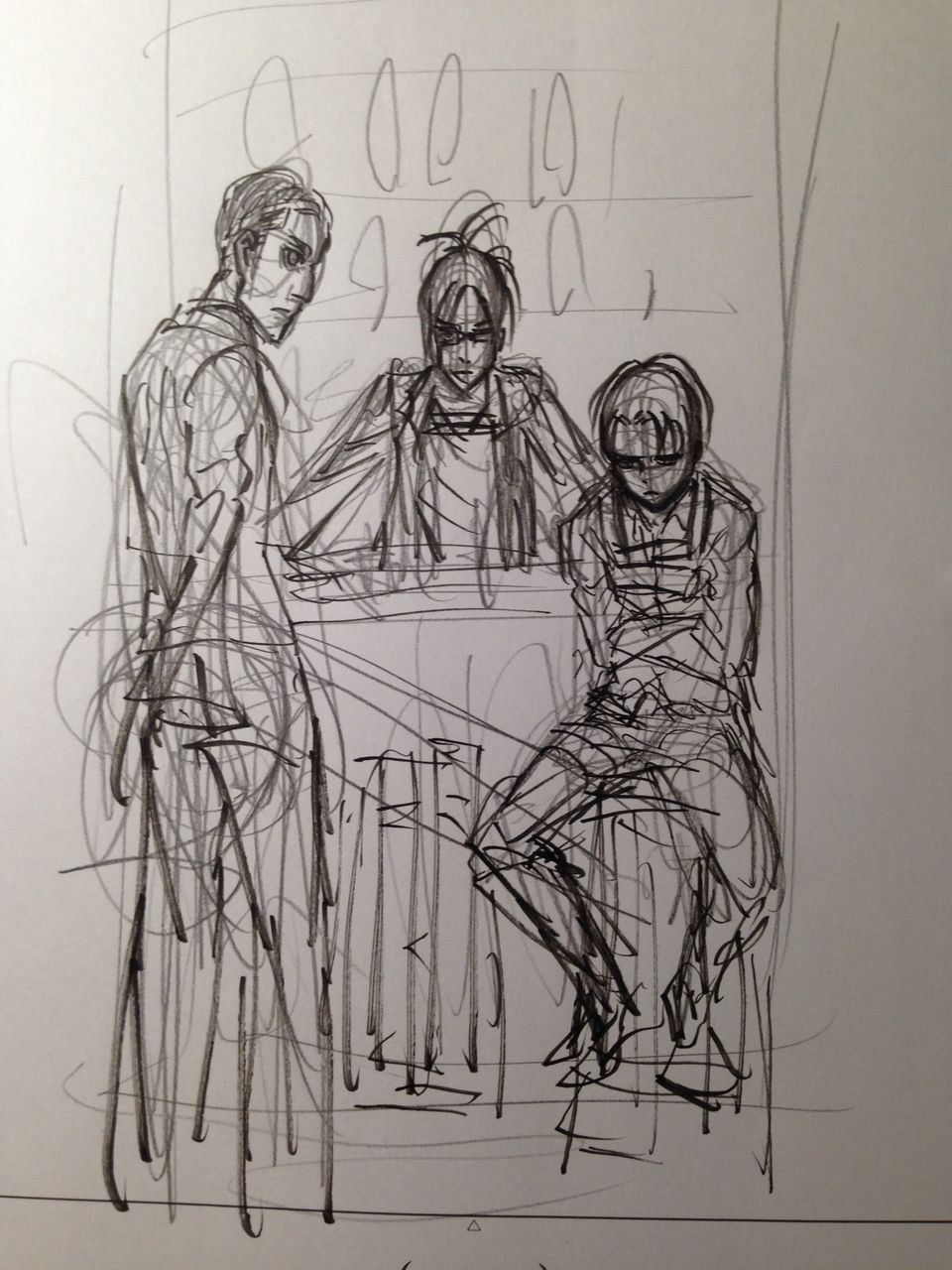  Isayama shares the original rough sketch of SnK Vol. 14 on his latest blog entry!