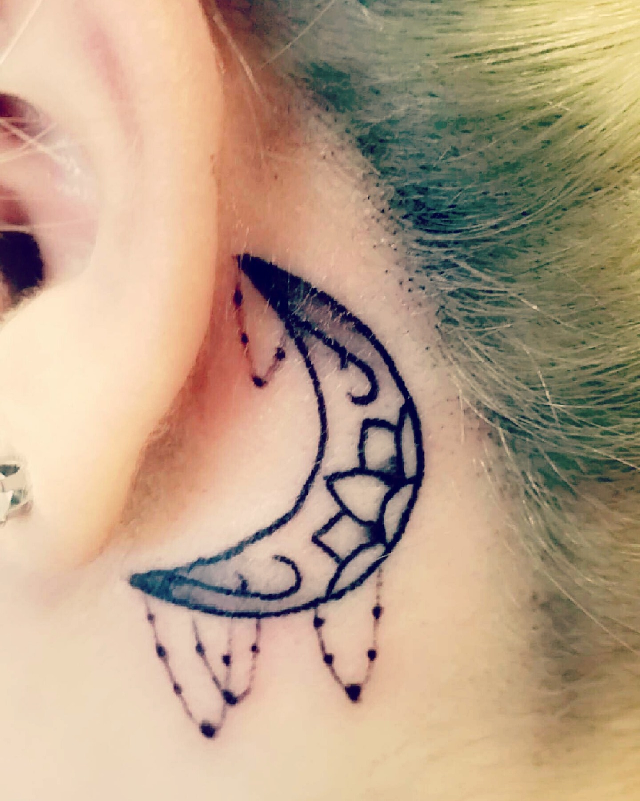 Jaime King Cross Moon Behind Ear Tattoo  Steal Her Style