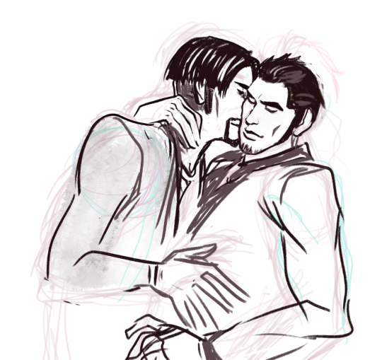 saltandbees:Kiryu x Everyone doodlesAlso eyepatch Kiryu because I’m a monster