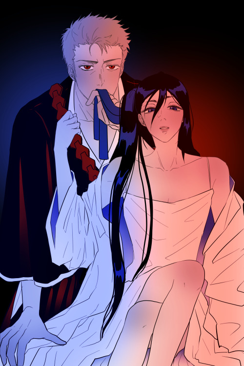 Some blue x red ichiruki drawings I’ve done since the bleach exhibition key visuals droppedHap