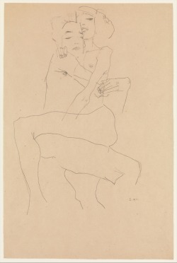 Met-Modern-Art:  Couple Embracing By Egon Schiele, Modern And Contemporary Art Bequest