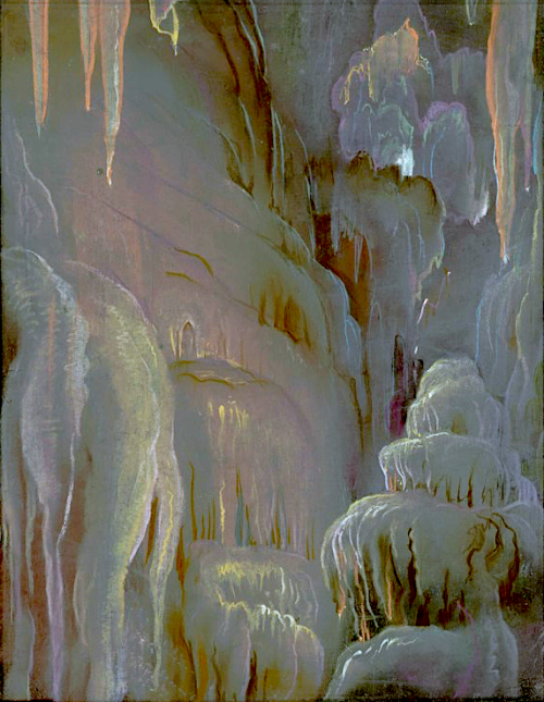 pinkstarlightcomputer:“Interior of a Cave” Andrey Avinoff (American1884–1948) no date, pastel on boa