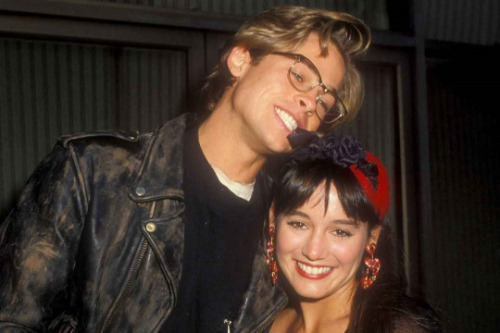 Brad Pitt and Jill Schoelen in 1988