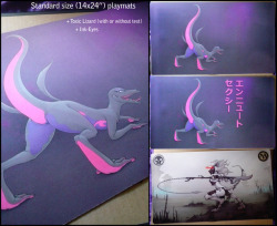  So i had a bunch of mats printed for my table at WTF, and i&rsquo;ve got a few  left - they&rsquo;re available! They look much nicer than my awful camera  shows. Very crisp and vibrant! I currently have 6 total - 3 each of the Salazzle ones, which are