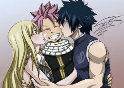 zippi44:  “Draw Gray, Natsu and Lucy like this in anime style” - Commission :)