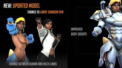 I’ve released a new version of my Pharah body hack, which now includes an updated armor with proper skins and the Anubis / Jackal helmet, all thanks to @larryjohnsonsfm Download it on SFMLab