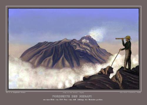 &lsquo;Nordseite des Merapi&rsquo;, from: Topographischer und naturwissenschaftlicher Atlas zur Reis