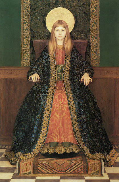 goodnumberone:   Thomas Cooper Gotch (British, 1854-1931), “The Child Enthroned", 1894 by sofi01 on Flickr. 