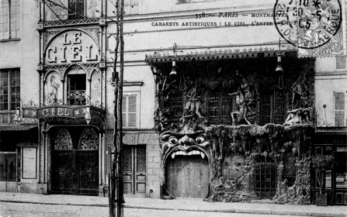 chaosophia218:Café or Cabaret de L’Enfer (Hell’s Café), Paris, late 19th century.A hot spot called H
