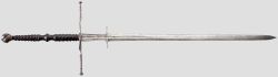 art-of-swords:  Two-hand Sword for the Field Dated: partly circa 1520-30 Culture: German Measurements: overall length 180 cm. Blade length 132 cm The strong double-edged blade of flattened hexagonal section is cut with a shallow fuller at the forte