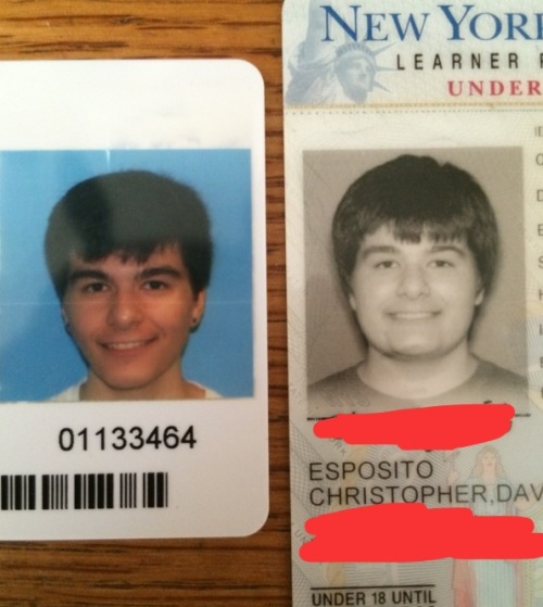 snorunt:  my college id and my permit when i was 16 