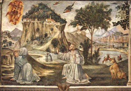 Miracle of the Stigmata (St. Francis Receiving the Stigmata), Domenico Ghirlandaio, 1482-85