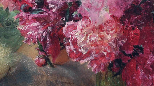 inividia:Japanese peonies (detail) by Sir Lawrence Alma-Tadema (Belgian, 1836-1912)