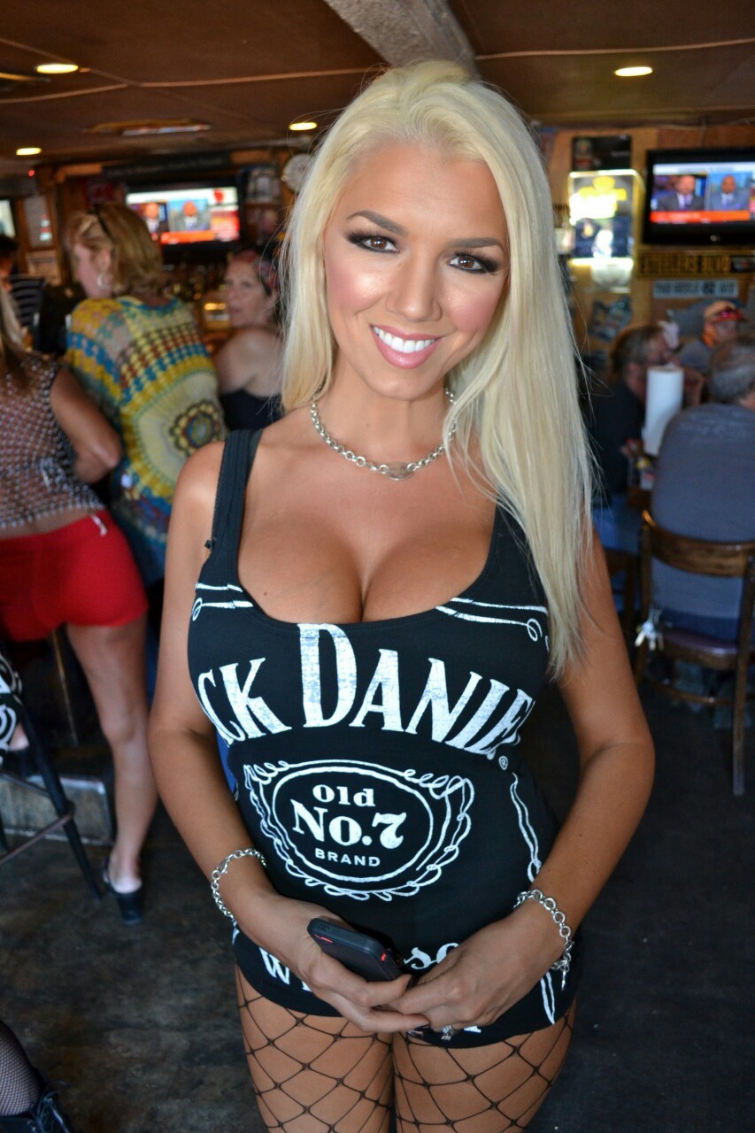 Platinum blonde cleavage