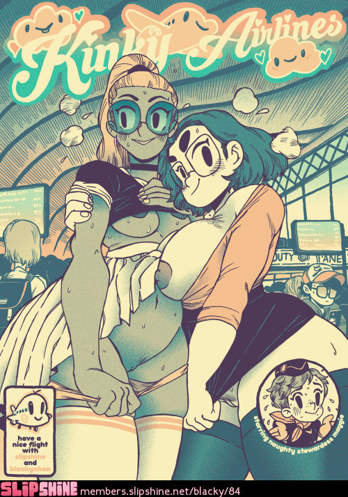 slipshine: Up for a Cute Romance? The incredibly talented Blacky is backy on Slipshine with a brand new, super cute, SUPER hot comic! When two cute girls reunite at the airport after being separated for far too long, they just can’t stop loving each
