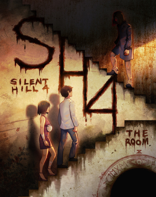 longestdistanceart:Who could it be now?A custom cover I made for my copy of Silent Hill 4. I love this game so much man.