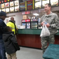 americadivided:  brinajay-27:  woodmeat:  tiffersthephotog:  best convo I’ve heard in yrs in the Chinese shop: kid: why u in the costume?  soldier: I’m in the army.. can u read that? *points to shirt* K: no, whats it say? S: ‘US Army’ K: ohh,