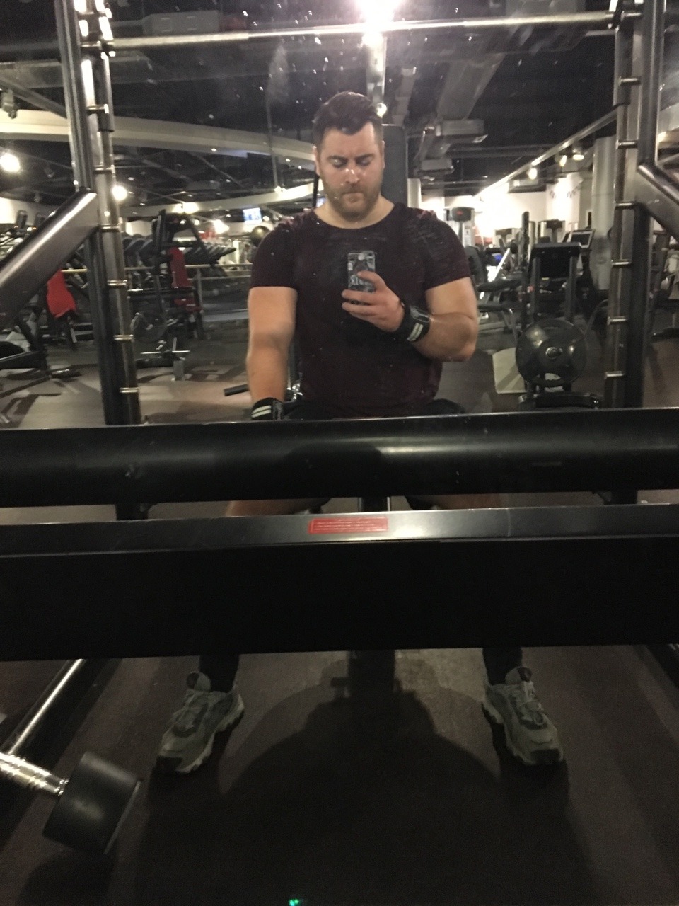 notebelow:  Forced myself to head to the gym for a heavy shoulder session
