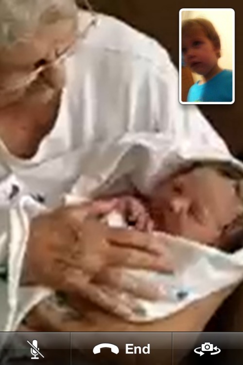 First FaceTime with our new niece!