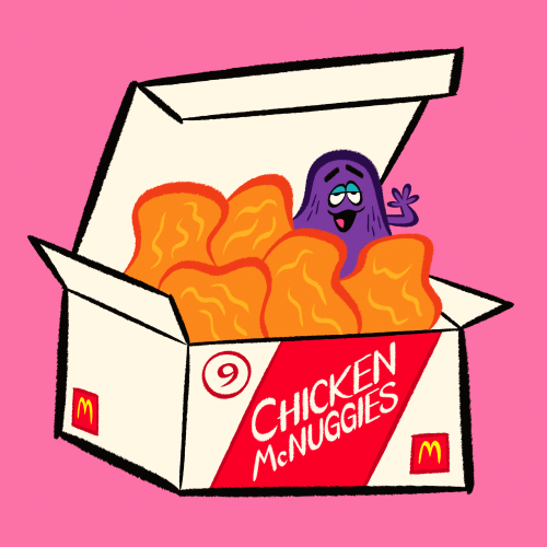 I always just assumed that Grimace was a mouldy McNugget