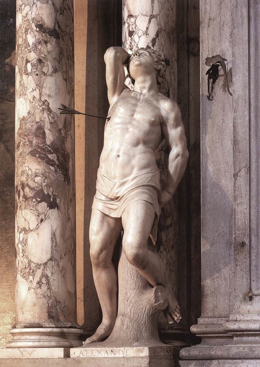 songesoleil:  Saint Sébastien.c.1600. Marble. Height : 170 cm.  Art by Alessandro