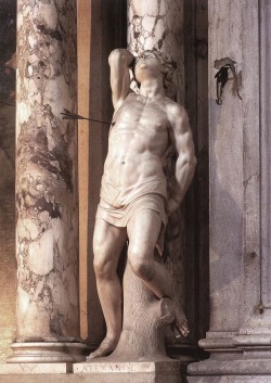 songesoleil:  Saint Sébastien.c.1600. Marble. Height : 170 cm.  Art by Alessandro Vittoria.(1525-1608).