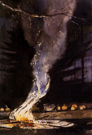 Bonefire  -    Andrew Wyeth , 1992-93American, 1917-2009Watercolour on paper