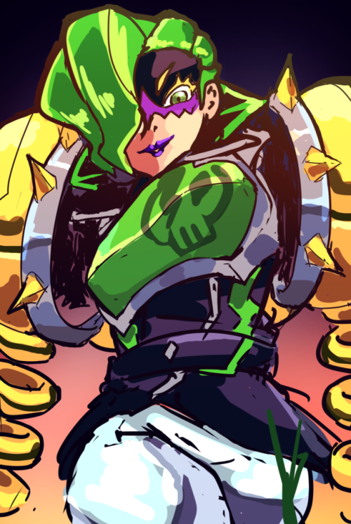 psi-star:Quick sketch of new ARMS character, Sour Apple, beautiful color swap of Wildberry