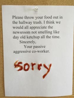 lolfactory:  Response to passive aggressive co-worker  funny Tumblr ☆ Facebook ☆ Twitter ☆ follow  [this funny picture via lolsnaps] 