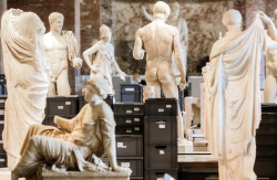 fairygodrobot:  snaxattacks:  thescarletwoman:  speciesbarocus:  Staff at the Louvre moved artworks to higher floors as Paris experienced its worst flooding in 30 years. &gt; Photo by Markus Schreiber (2016).  “yo brutus pass me the stapler”  A E