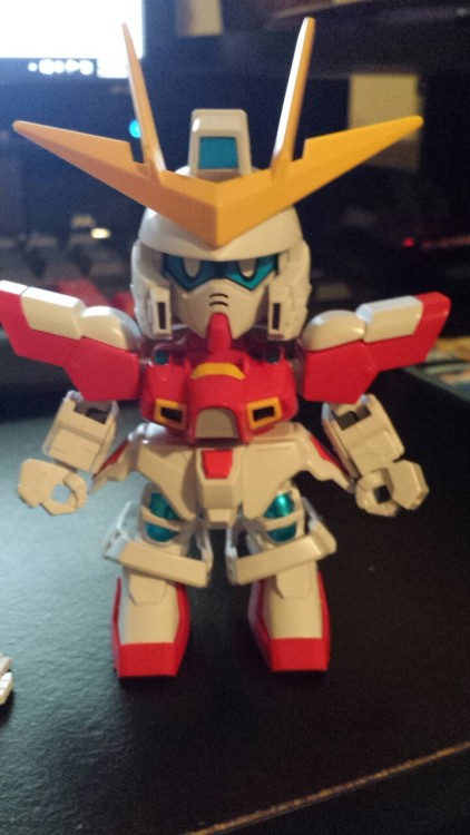 acw215079:I built my first Gundam model kit! I screwed up on the right leg, but it’s nothing visible