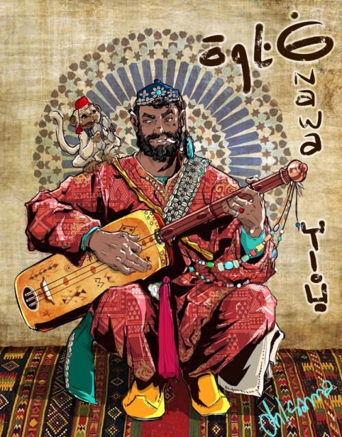 Sahara rocker by Oussama Mana“These are gnawa performers, musical groups in the African Sahara”