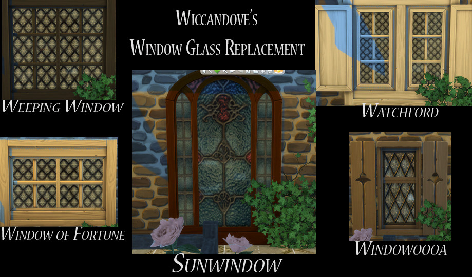 I cloned 4 windows from the game and changed the glass to a more medieval texture. I think all the windows except the sun window are from Get Together so you will need that expansion for these to show in game. Not an override!
Enjoy!
Download...