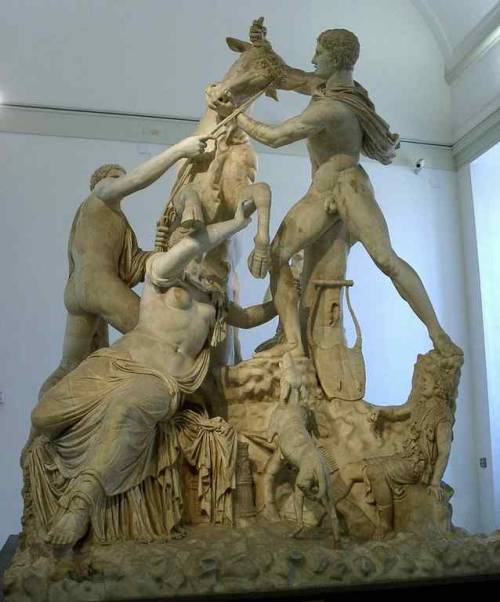 Dirce, Queen of Thebes, punished by Antiope&rsquo;s step-childrenNational Museum, Naples