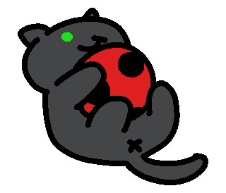 Hīrō Atsume(I’m already obsessed with this app so have a Chat Noir playing with a Ladybug rubber ball)