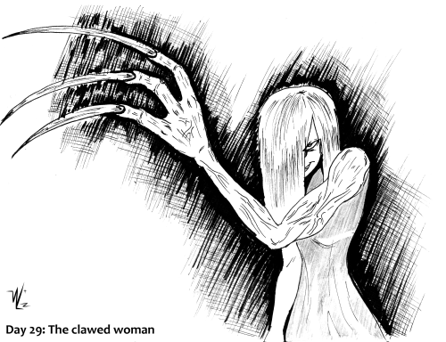 Day 29: The Clawed Woman
A woman with long nails…yeah. @dropthedrawings #eerie#creepy#spooky#evil#inktober2019#ink#clawed#claw#monster#mutant#aberration#dropthedrawing#kidsinktober