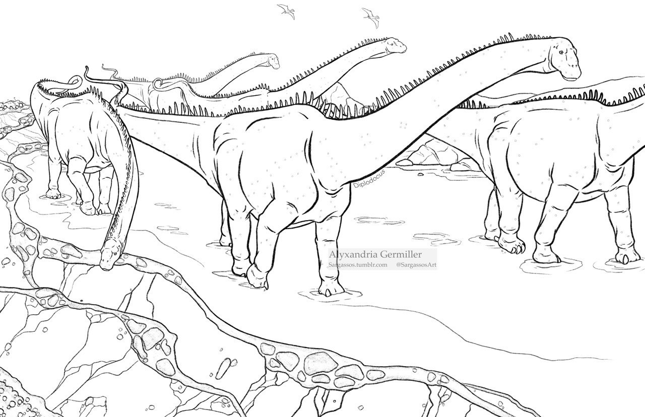 Diplodocus Dinosaur coloring page | Free Printable Coloring Pages